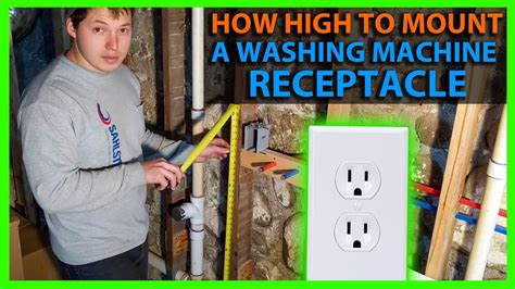 height for washing machine electrical outlet box|standard outlet for washing machine.